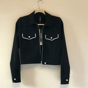 KITH - Adam Selman black jacket w pearl - NEW